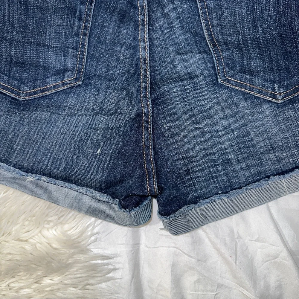 STS Blue Jeans (Nordstrom) | High Rise Denim Shorts Medium Dark Wash Cuffed Hem